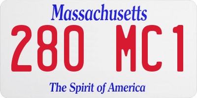MA license plate 280MC1