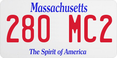 MA license plate 280MC2