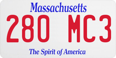 MA license plate 280MC3