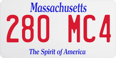 MA license plate 280MC4