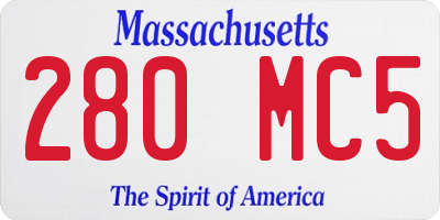 MA license plate 280MC5