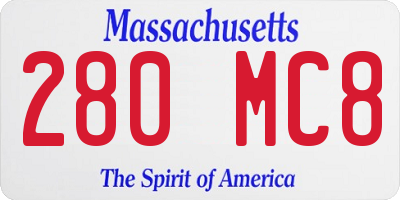 MA license plate 280MC8