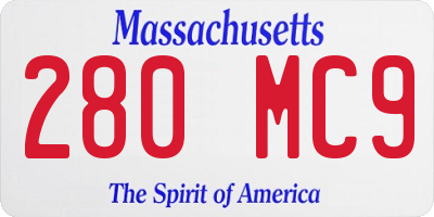 MA license plate 280MC9