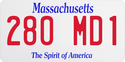 MA license plate 280MD1
