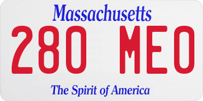MA license plate 280ME0