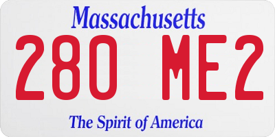 MA license plate 280ME2