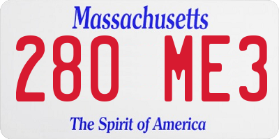 MA license plate 280ME3