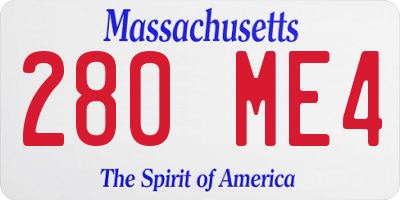 MA license plate 280ME4