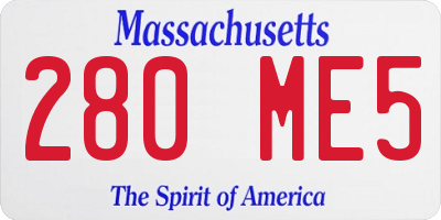 MA license plate 280ME5