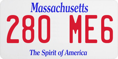 MA license plate 280ME6