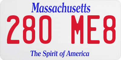 MA license plate 280ME8