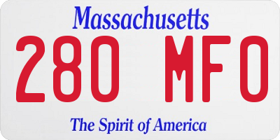 MA license plate 280MF0