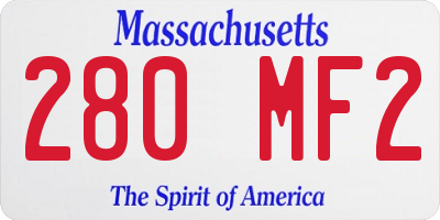 MA license plate 280MF2