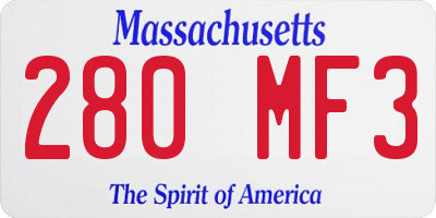MA license plate 280MF3