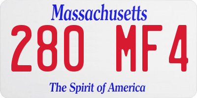 MA license plate 280MF4