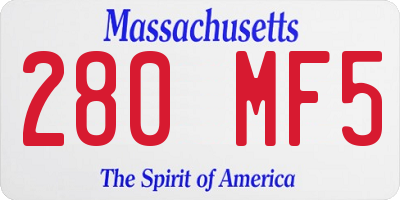MA license plate 280MF5