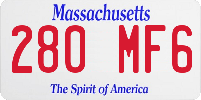 MA license plate 280MF6