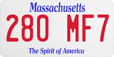 MA license plate 280MF7