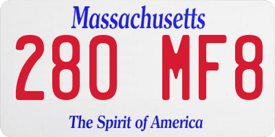 MA license plate 280MF8