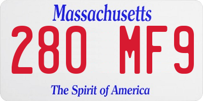MA license plate 280MF9
