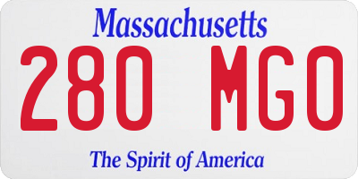 MA license plate 280MG0