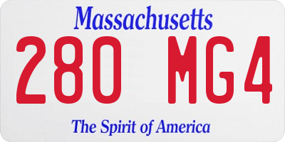 MA license plate 280MG4