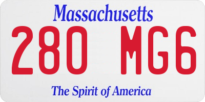 MA license plate 280MG6