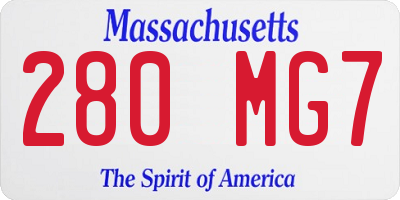 MA license plate 280MG7