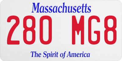 MA license plate 280MG8