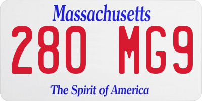MA license plate 280MG9