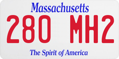 MA license plate 280MH2