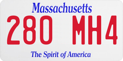 MA license plate 280MH4