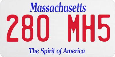 MA license plate 280MH5