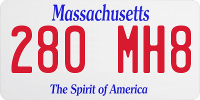 MA license plate 280MH8