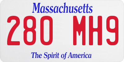 MA license plate 280MH9