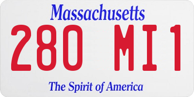 MA license plate 280MI1