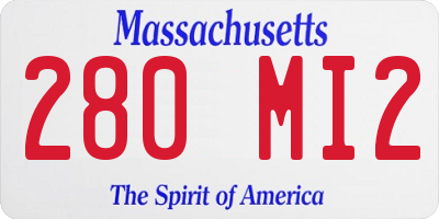 MA license plate 280MI2
