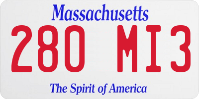 MA license plate 280MI3