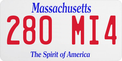 MA license plate 280MI4