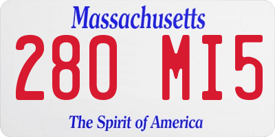 MA license plate 280MI5