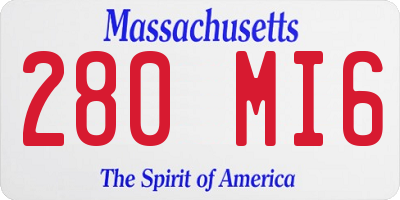MA license plate 280MI6