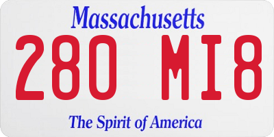 MA license plate 280MI8