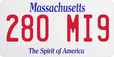 MA license plate 280MI9