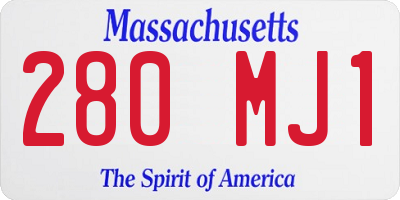 MA license plate 280MJ1