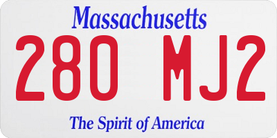 MA license plate 280MJ2