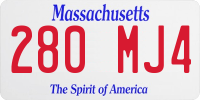 MA license plate 280MJ4