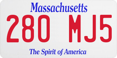 MA license plate 280MJ5