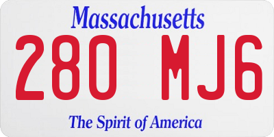 MA license plate 280MJ6
