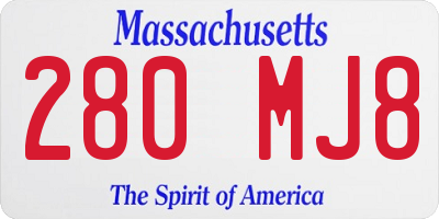 MA license plate 280MJ8