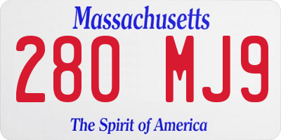 MA license plate 280MJ9